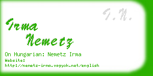 irma nemetz business card